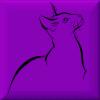 cat silhouette on purple
