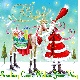 Santa & Reindeer "Sending good wishes your way"