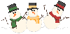 three cute snowmen