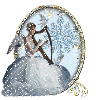 winter angel with harp