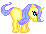 yellow and purple pony
