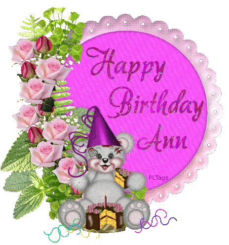 Happy Birthday Ann (in Glitter Text)