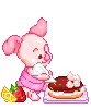 piglet and cake