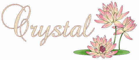 Crystal With Pink/Beige Flowers