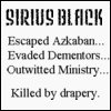 sirius killed by drapery