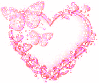 Pink butterfly heart