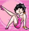 Betty Boop wear sexy pink dress and kicking her leg high!