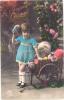 TINTED PHOTO-EASTER-BEAUTIFUL CHILD-GIANT EGGS