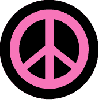 Pink and Black Peace Sign