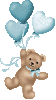 bear with 3 heart balloons