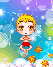 cute boy swimming in the sea with fish (in Animated GIFs)