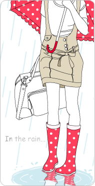 cute fashion girl under the rain