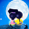 Couples watching the moon