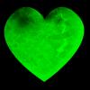 cracked Lime Green emo Heart