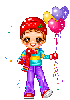 cute kawaii boy with balloons
