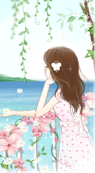 cute kawaii romantic girl with a butterfly in the hair