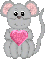 Mouse with Heart and Glitter
