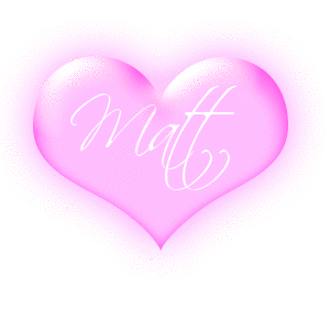 Matt in a pink beating heart