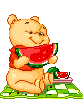 cute kawaii winnie pooh watermelon