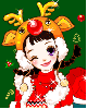 cute kawaii christmas reindeer fashion girl