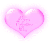 Happy Valentines Day in pink blinking heart