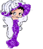 Betty Boop dressed like mae west in purple