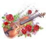 Violin with Flowers 